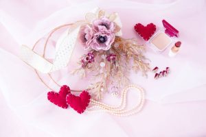 Powder pink dress accessories
